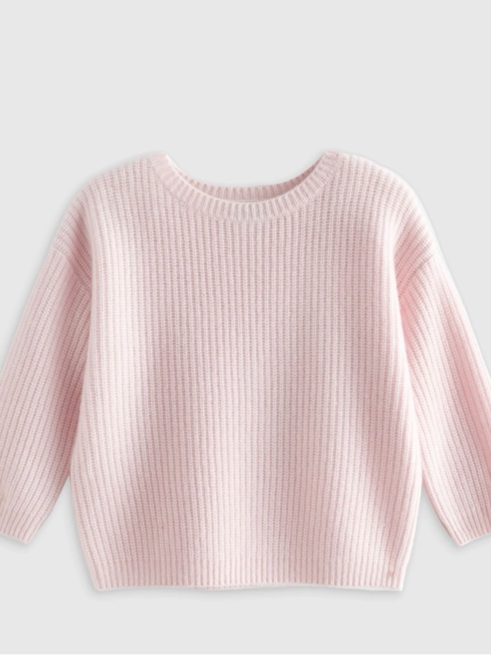 Quince Little & Big Kids Washable 100% Cashmere Fisherman Sweater Pink 7